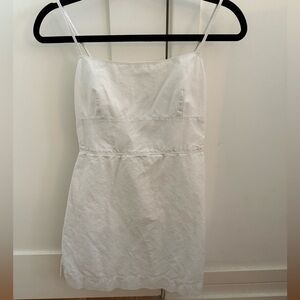 Aritzia White Quaint Linen Mini Dress
